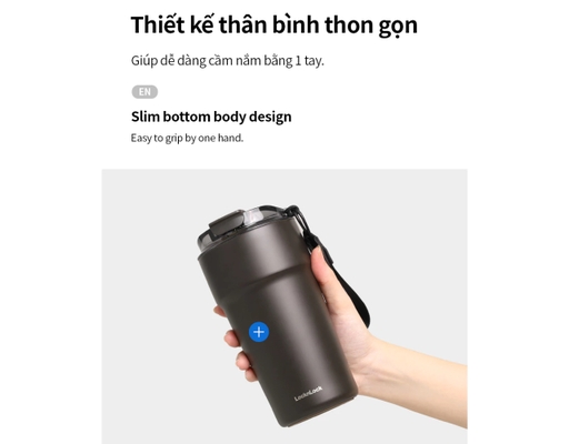 Bình Giữ Nhiệt LocknLock Metro Cafe LHC4357 500ml Màu Chocolate