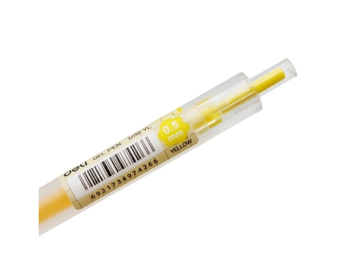 Bút Gel Bấm 0.5mm EG118 Màu Vàng Deli ảnh 2
