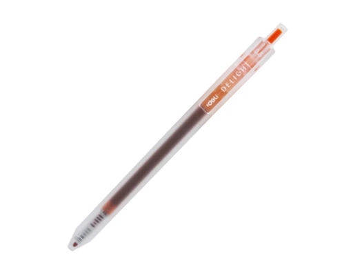 Bút Gel Bấm 0.5mm EG118 Màu Cam Deli ảnh 0
