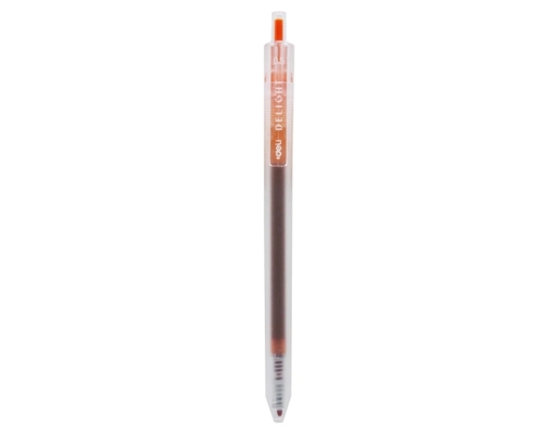 Bút Gel Bấm 0.5mm EG118 Màu Cam Deli ảnh 1