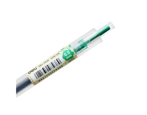 Bút Gel Bấm 0.5mm EG118 Màu Xanh Lá Deli ảnh 2