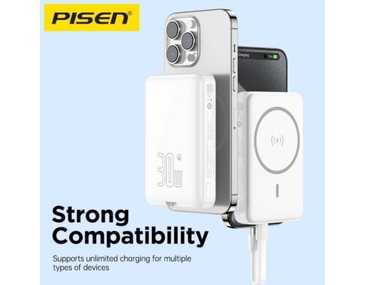 Sạc Dự Phòng Quick PowerMag TP-D113 30W 10000mAh (Type-C) Màu Trắng Pisen ảnh 2
