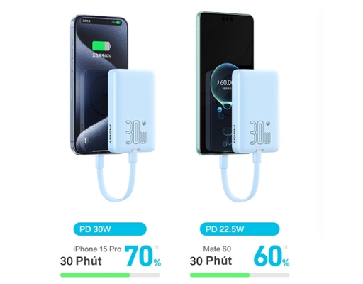 Sạc Dự Phòng Quick PowerMag TP-D113 30W 10000mAh (Type-C) Màu Xanh Pisen ảnh 4