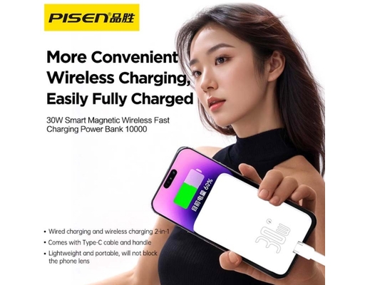 Sạc Dự Phòng Quick PowerMag TP-D113 30W 10000mAh (Type-C) Màu Tím Lilac Pisen ảnh 7