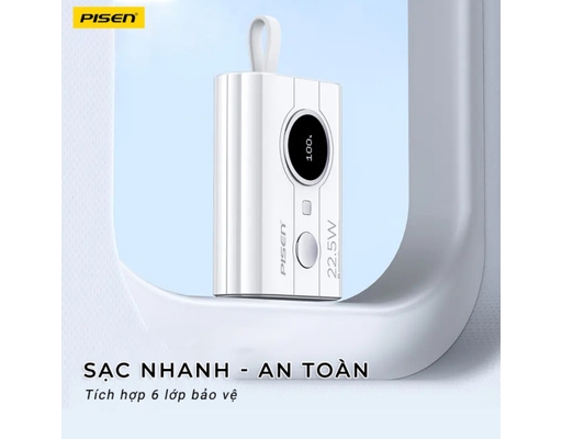 Sạc Dự Phòng Tiny 22.5W 10000mAh TP-D29 Màu Trắng Pisen ảnh 4