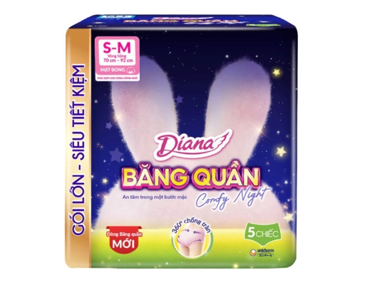 Băng Vệ Sinh Dạng Quần Comfy Night Size S-M 5 Miếng Diana ảnh 0