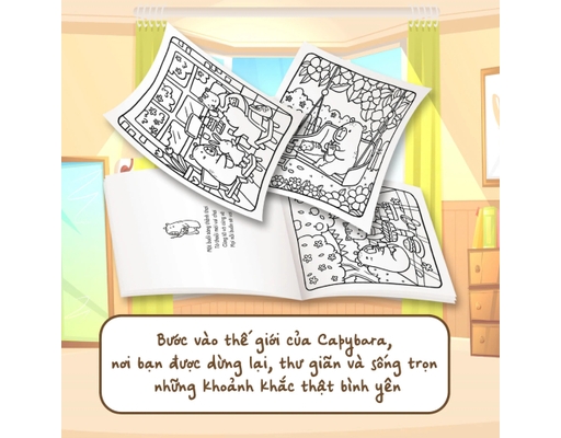 Sách Tô Màu - Capybara & Ngôi Nhà Hạnh Phúc Megabook ảnh 4