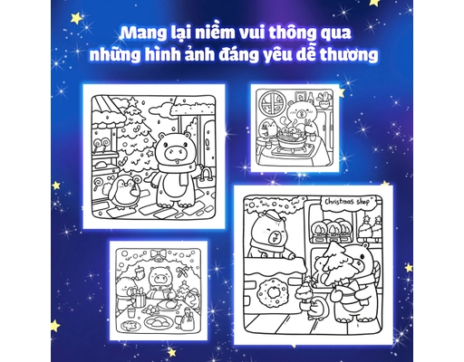 Sách Tô Màu - Capybara & Ngân Hà Lấp Lánh Megabook ảnh 2