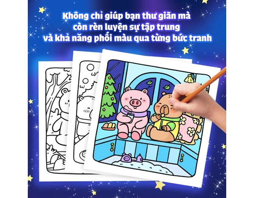 Sách Tô Màu - Capybara & Ngân Hà Lấp Lánh Megabook ảnh 3