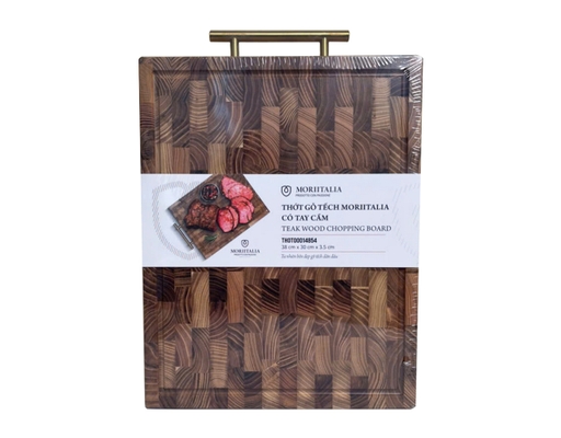 Thớt Gỗ Tếch Có Tay Cầm 38x30cm Dày 3.5cm Moriitalia ảnh 2