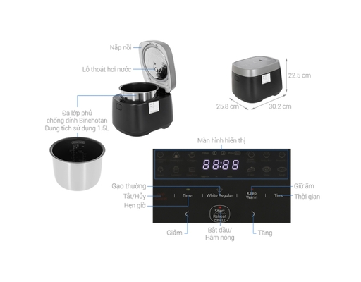 Nồi Cơm Điện Cao Tần SR-HN151KRA Panasonic ảnh 6