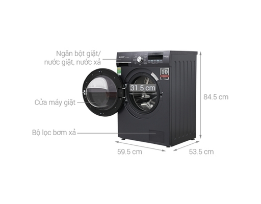 [Đặt Trước] Máy Giặt ES-FM90CB-SB 9kg Sharp ảnh 7