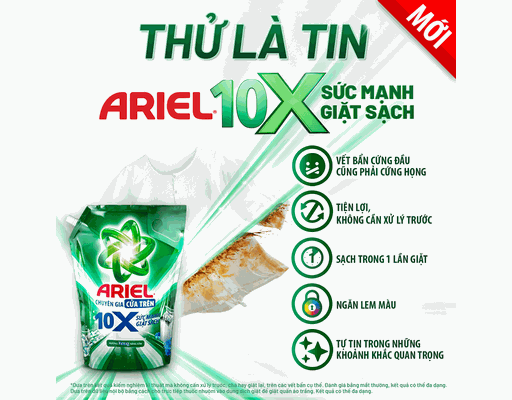 Nước Giặt Cửa Trước 10X Giặt Sạch Hương Downy Nắng Sớm 2.7kg Ariel ảnh 5