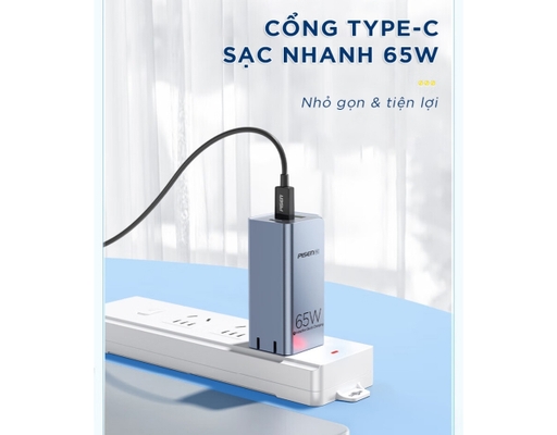 Sạc Nhanh Pro GaNUltra 65W TS-C137 2C1A CC1200 Màu Xám Pisen ảnh 5