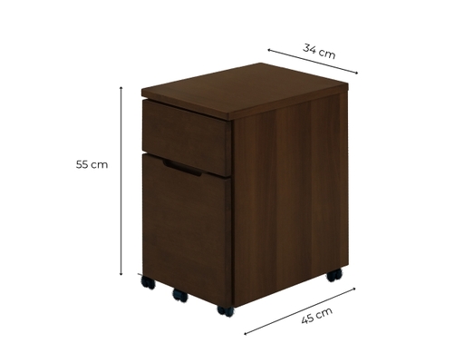 [Đặt Trước] Tủ Bàn Làm Việc Rubber 34x45x55cm Màu Nâu Đậm HÓME CÓORDY ảnh 2