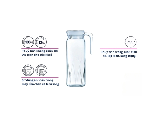 Bình Thuỷ Tinh Dona Emment Ray 1L Luminarc ảnh 1