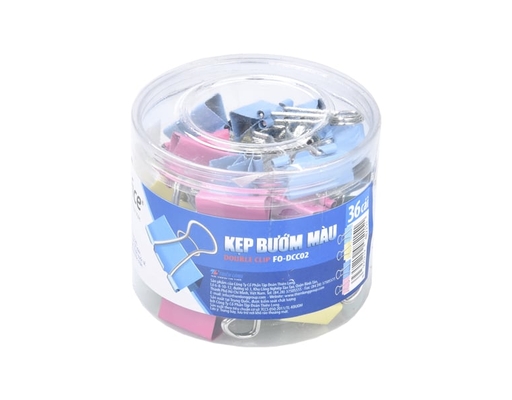 Kẹp Bướm Màu FO-DCC02 L12 19mm Thiên Long ảnh 0
