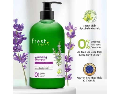 Dầu Gội Tinh Dầu Hương Thảo Giảm Gẫy Rụng Rosemary 500g Fresh Organic ảnh 1