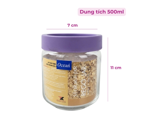 Hũ Thủy Tinh Nắp Nhựa 500ml Ocean ảnh 2