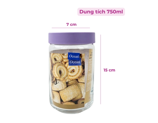 Hũ Thủy Tinh Nắp Nhựa 750ml Ocean ảnh 2