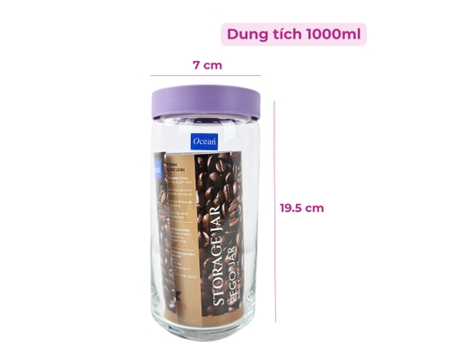Hũ Thủy Tinh Nắp Nhựa 1000ml Ocean ảnh 2