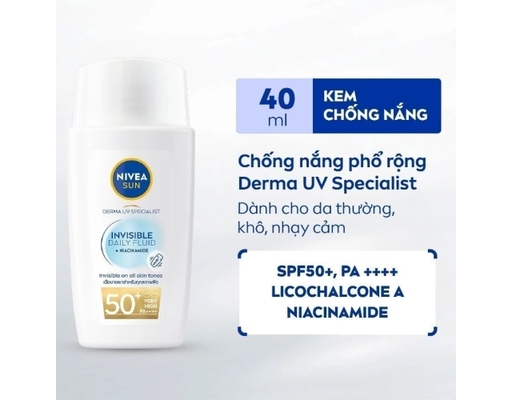 Sữa Chống Nắng Mỏng Nhẹ Invisible SPF50+ PA++++ 40ml NIVEA ảnh 1
