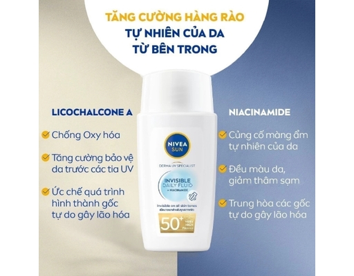 Sữa Chống Nắng Mỏng Nhẹ Invisible SPF50+ PA++++ 40ml NIVEA ảnh 3