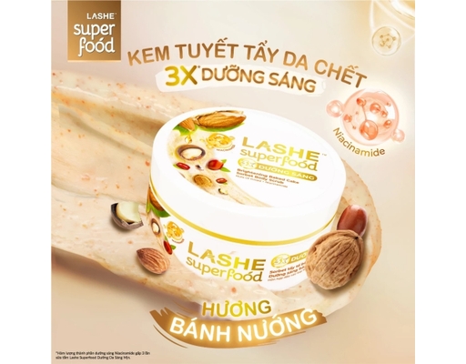 Tẩy Tế Bào Chết Dưỡng Sáng Hương Bánh Nướng 220g LASHE Superfood ảnh 1