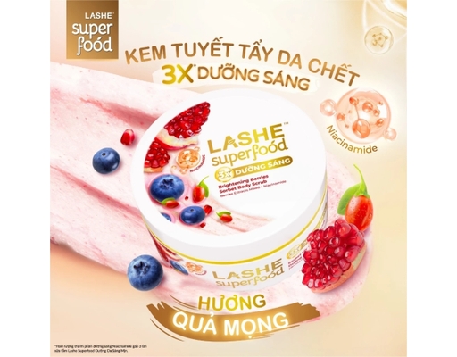 Tẩy Tế Bào Chết Dưỡng Sáng Hương Quả Mọng 220g LASHE Superfood ảnh 1