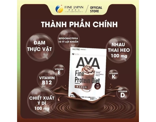 Thực Phẩm Bổ Sung Bột Uống Hỗ Trợ Kiểm Soát Cân Nặng Vị Socola Protein Diet Chocolate 300g Fine Japan ảnh 4