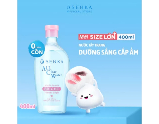 Nước Tẩy Trang Dưỡng Sáng Cấp Ẩm Micellar Bright 400ml SENKA ảnh 2