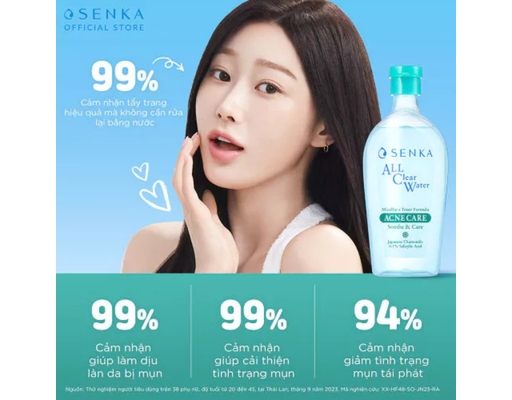 Nước Tẩy Trang Giúp Giảm Mụn Micellar Ance Care 400ml SENKA ảnh 6
