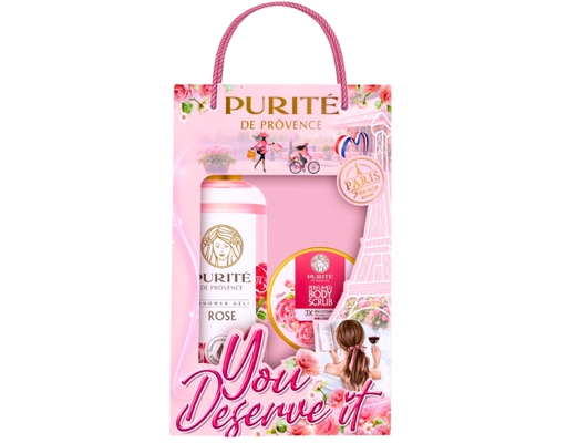 Hộp Quà AEON x Purité - Sữa Tắm Hoa Hồng 500ml & Tẩy Da Chết Hoa Hồng 250g Purite ảnh 0