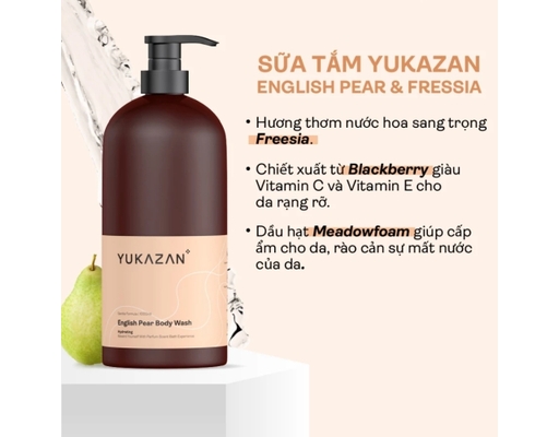 Sữa Tắm Thuần Chay Hương Lê Và Lan Nam Phi English Pear & Freesia 1L Yukazan ảnh 1
