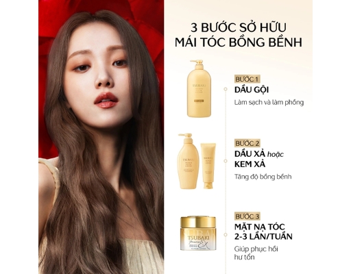 Dầu Gội Phục Hồi & Bồng Bềnh Premium Volume & Repair Shampoo 1L TSUBAKI ảnh 3