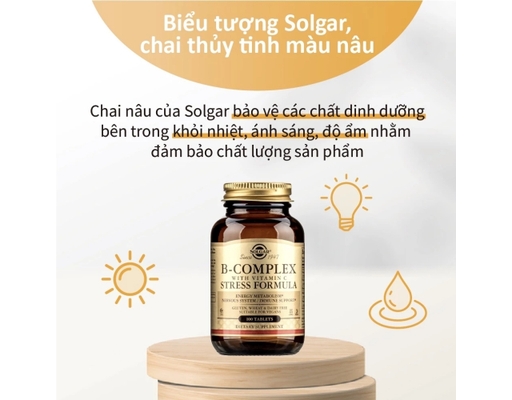 Thực Phẩm Bảo Vệ Sức Khỏe Viên Uống Bổ Sung Vitamin B&C B-Complex With Vitamin C 100 Viên Solgar ảnh 4