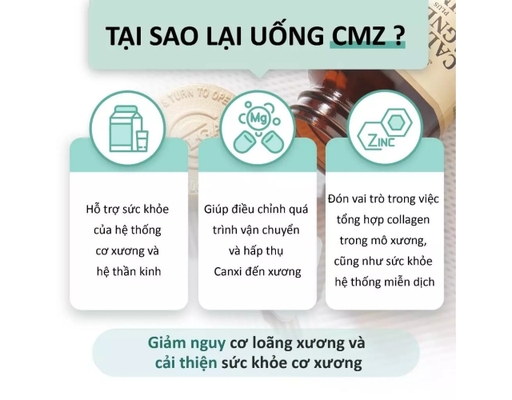Thực Phẩm Bảo Vệ Sức Khỏe Viên Uống Bổ Sung Canxi, Magie, Kẽm Calcium Magensium Plus Zinc 100 Viên Solgar ảnh 3