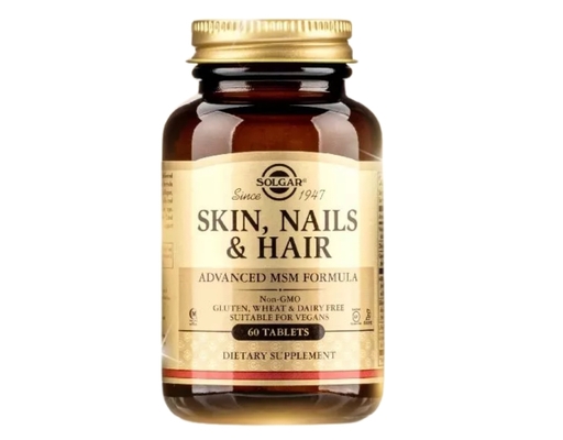 Thực Phẩm Bảo Vệ Sức Khỏe Viên Uống Chăm Sóc Da, Móng Và Tóc Skin, Nails&Hair Advanced MSM 60 Viên Solgar ảnh 0