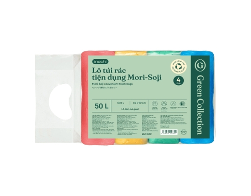 Lô Túi Rác Màu Tiện Dụng Mori-Soji 4 Cuộn Size L 50L Inochi ảnh 0