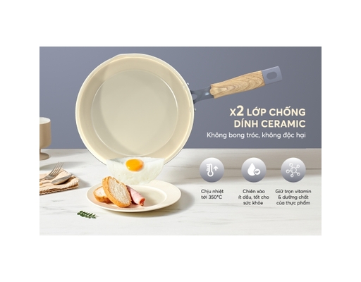Chảo Sâu Phủ Sứ Đáy Từ Healthy SDP28M 28cm Sunhouse ảnh 6
