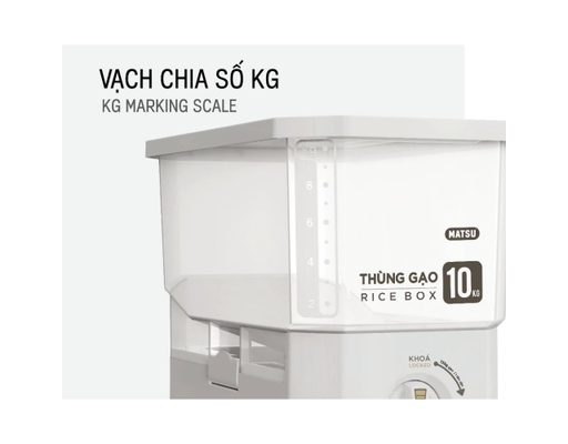 Thùng Gạo Clear 10kg Màu Trắng/Xám Duy Tân ảnh 10