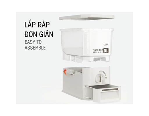 Thùng Gạo Clear 10kg Màu Trắng/Xám Duy Tân ảnh 8