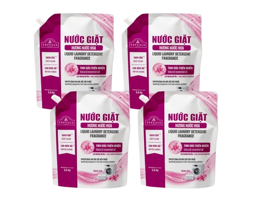 Lô 4 Túi  Nước Giặt Hương Nước Hoa Cho Máy Giặt Cửa Trước Hương Luxor 3.6kg TOPVALU ảnh 2