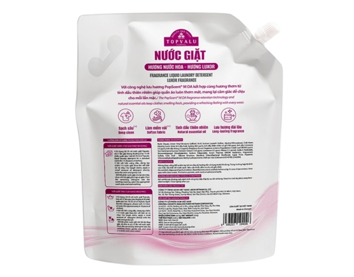 Lô 4 Túi  Nước Giặt Hương Nước Hoa Cho Máy Giặt Cửa Trước Hương Luxor 3.6kg TOPVALU ảnh 4
