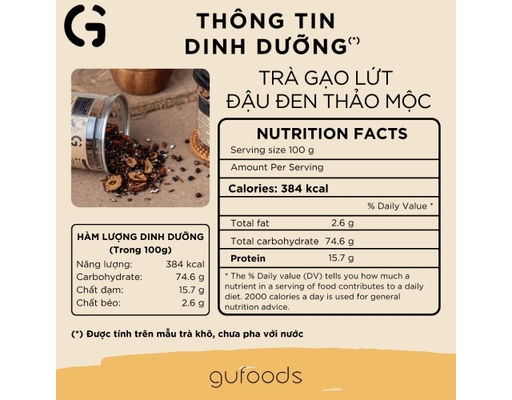 Trà Gạo Lứt Đậu Đen Vị Thảo Mộc 500g Gufoods ảnh 1
