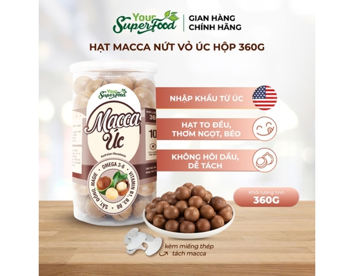 Macca Úc Nứt Vỏ 360g Your Superfood ảnh 1