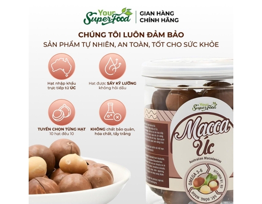 Macca Úc Nứt Vỏ 360g Your Superfood ảnh 2