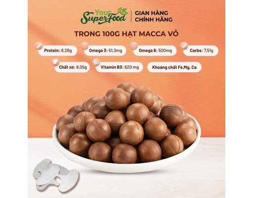 Macca Úc Nứt Vỏ 360g Your Superfood ảnh 3