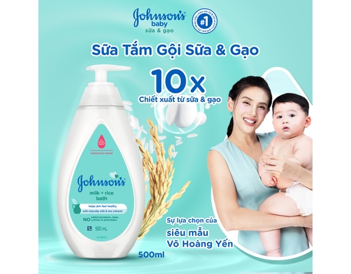 Sữa Tắm Chứa Sữa Và Tinh Chất Gạo Milk And Rice Baby Bath 500ml Johnson's Baby ảnh 4