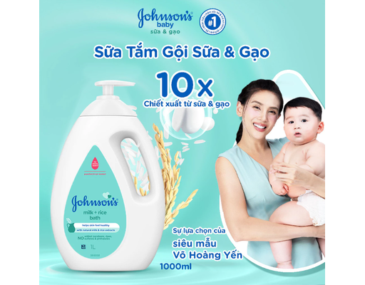 Sữa Tắm Chứa Sữa Và Tinh Chất Gạo Milk And Rice Baby Bath 1L Johnson's Baby ảnh 2